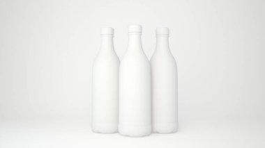şişe satır izole. 3D render
