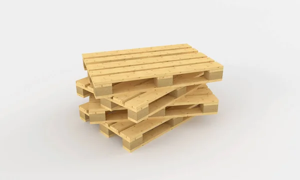 Zásobník Dřevěných Palet Vykreslování — Stock fotografie