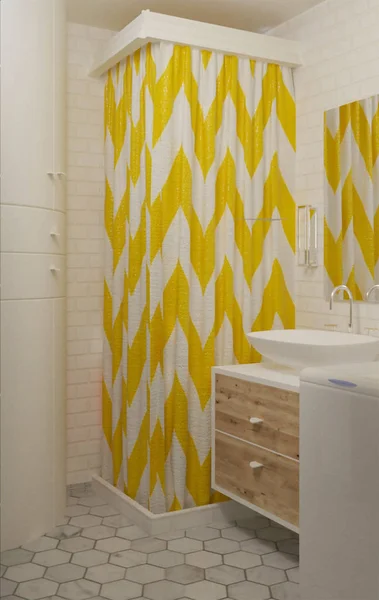 Renderização Banheiro Design Interiores — Fotografia de Stock