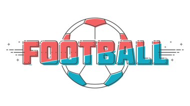 Futbol / futbol yazıt top ile. Satır resmi stil spor 