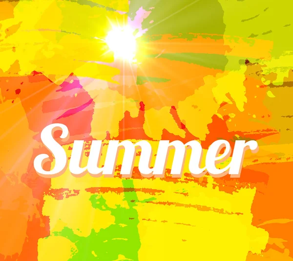 Het sommar bakgrund med ljusa färg pensel Splash — Stock vektor