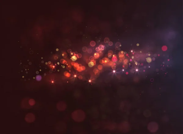 Fondo mágico oscuro con bokeh y estrellas . — Vector de stock