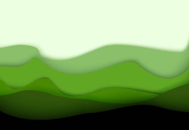 Yeşil kağıt arka planda doğa gölgesi. 3 boyutlu tasarım. Vektör.