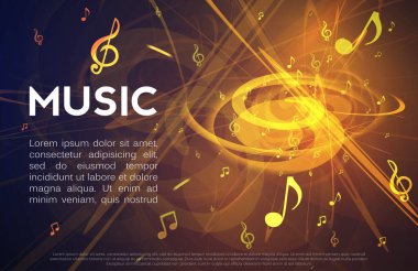 Müzik arkaplanı, müzikal dalgalı tasarım posteri için soyut ses. Vektör.