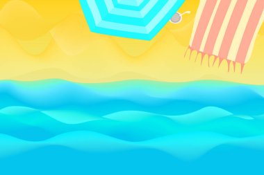 Kumlu sahilde soyut bir mavi okyanus dalgası.