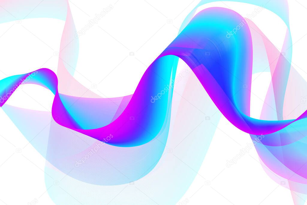Modern colorful flow background. Wave shape in blue and magenta color design for your project.