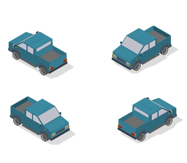 Ícone de transporte isométrico definido. Simples plana para a direita, esquerda, para a frente, para trás. — Vetor de Stock