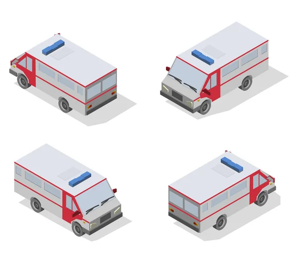 Ensemble d'icône de transport isométrique. Simple plat à droite, gauche, avant, arrière. — Image vectorielle