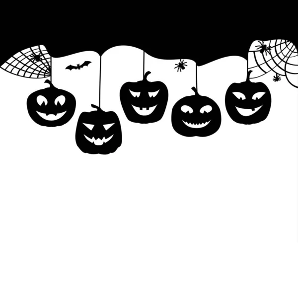Halloween design sütőtök. Fekete-fehér horror háttér ünnep szöveg. — Stock Vector
