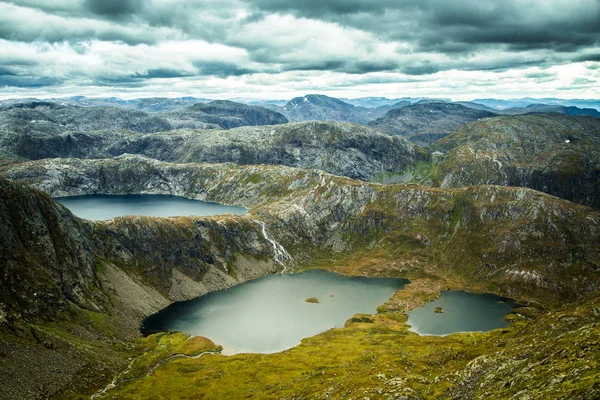 Красивий Краєвид Гірське Озеро Національному Парку Folgefonna Норвегії Невелика Осінній — стокове фото
