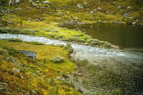 Bir Dağ Gölü Folgefonna Milli Parkı Nda Norveç Güzel Bir — Stok fotoğraf