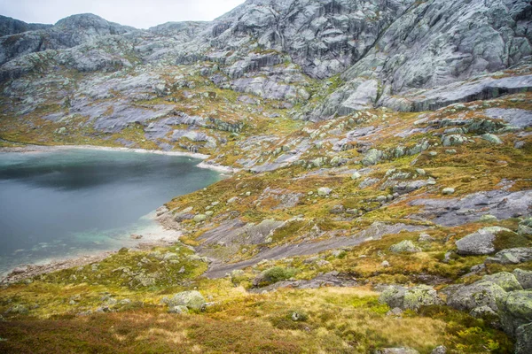 Bir Dağ Gölü Folgefonna Milli Parkı Nda Norveç Güzel Bir — Stok fotoğraf