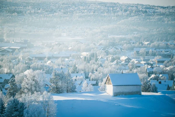 Een Prachtige Ochtend Sceney Van Een Kleine Noorse Stad Roros — Stockfoto