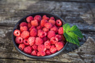 Güzel, taze seçilmiş bahçe ahududu yaz aylarında. Yaz meyveleri, doğal gıda, sağlıklı tatlı.