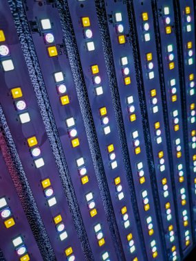 Aydınlatma için Bir Rbg Led panel soyut bir yakın çekim. Fotoğraf veya video için ışık.