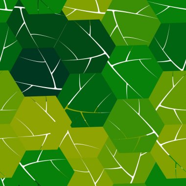 Geometrik soyut Yeşil altıgenler ile Dikişsiz desen. Yapı molekülü ve iletişim. Bilim, teknoloji ve tıp kavramı.