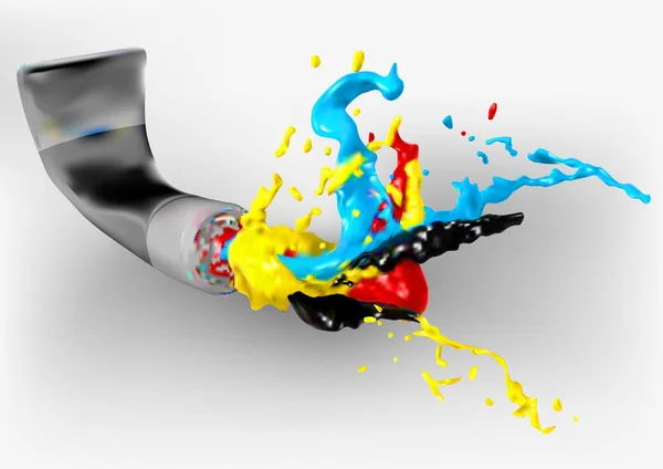 Peinture Est Sorti Tube Comme Éclaboussure — Image vectorielle