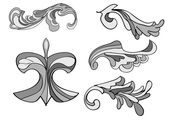 Декоративні Елементи Дизайну Ізольовані Білому Тлі — стоковий вектор