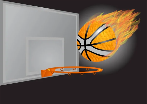 Basketball Game Basketball Falls Basket — Stock Vector
