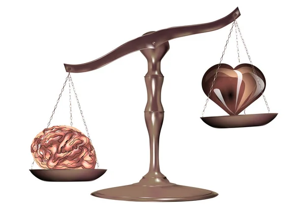 Scale Heart Mind Choice Heart Mind — Stock Vector