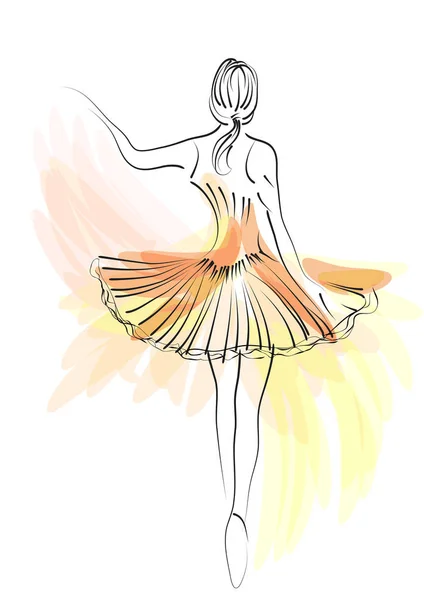 在白色背景查出的向量芭蕾舞蹈家 — 图库矢量图片