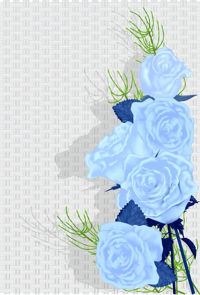 Φόντο Μπλε Τριαντάφυλλο Και Μπλε Χάντρες — Διανυσματικό Αρχείο