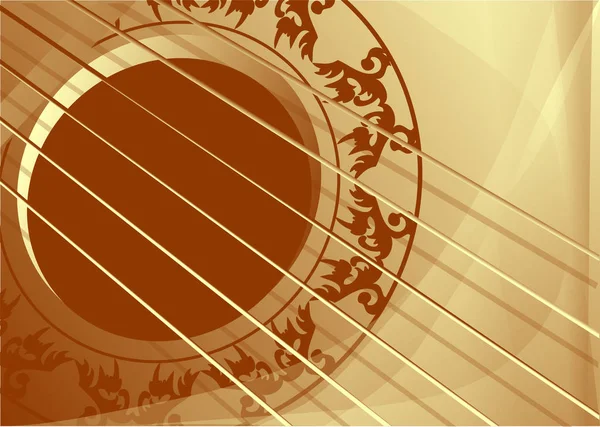 Achtergrond Met Gitaar Deel Vector Illustratie — Stockvector