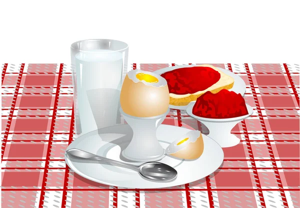 Breakfast with egg — Stock Vector