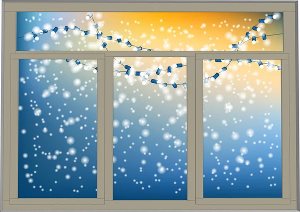 Winterfenster — Stockvektor
