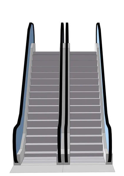 Roltrap geïsoleerd op wit — Stockvector