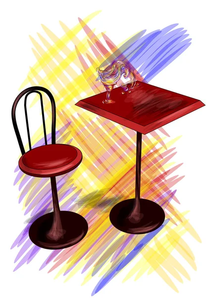 Bar tafel met cocktail — Stockvector