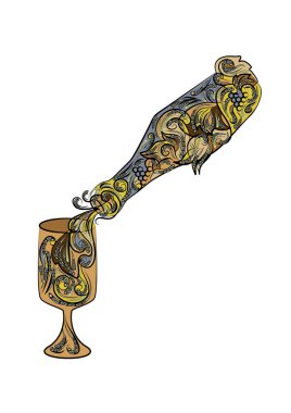 desenli soyut şişe dökme