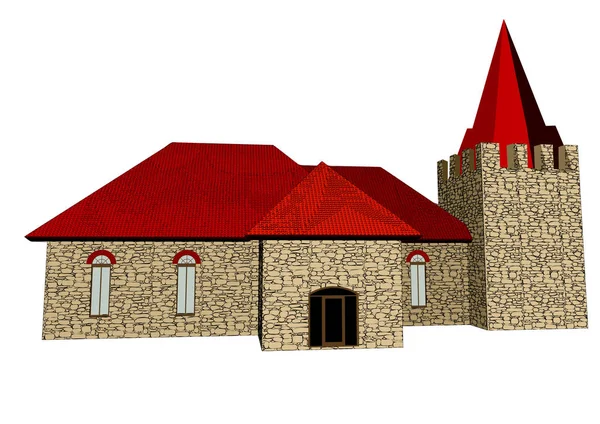 Edifício da Igreja Rural — Vetor de Stock