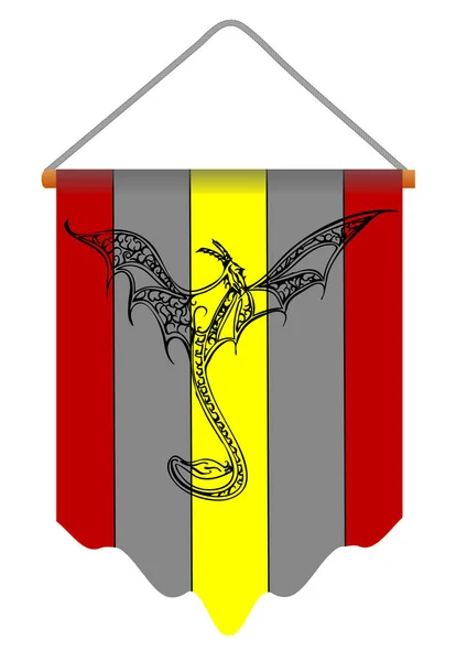 Banner antigo com dragão — Vetor de Stock