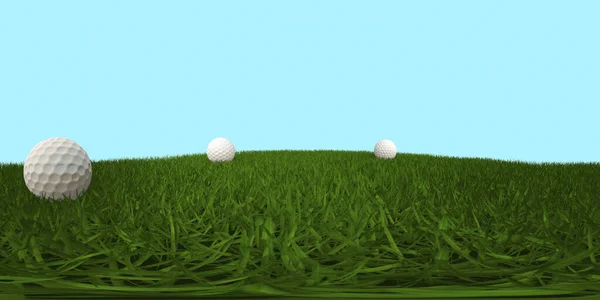 Mapa HDRI con pelotas de golf. Ilustración 3D — Foto de Stock