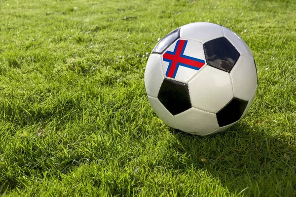 Piłki Nożnej Boisku Trawy Wyspami Owczymi — Zdjęcie stockowe
