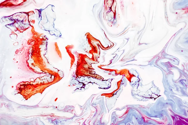 Soyut resim, modaya uygun bir arka plan olarak kullanılan duvar kağıtları, posterler, kartları, davetiyeleri, Web siteleri için. Modern sanat. Mermer etkisi resim. Karışık mavi, mor ve kırmızı boyalar.