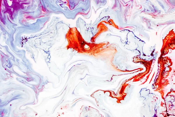 Soyut resim, modaya uygun bir arka plan olarak kullanılan duvar kağıtları, posterler, kartları, davetiyeleri, Web siteleri için. Modern sanat. Mermer etkisi resim. Karışık mavi, mor ve kırmızı boyalar.