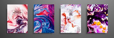 Soyut resim, modaya uygun bir arka plan olarak kullanılan duvar kağıtları, posterler, kartları, davetiyeleri, Web siteleri için. Modern sanat. Mermer etkisi resim. Karışık mavi, mor ve kırmızı boyalar.
