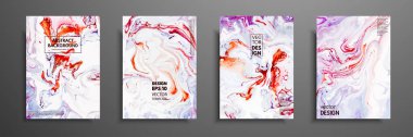 Soyut resim, modaya uygun bir arka plan olarak kullanılan duvar kağıtları, posterler, kartları, davetiyeleri, Web siteleri için. Modern sanat. Mermer etkisi resim. Karışık mavi, mor ve kırmızı boyalar.