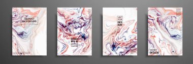 Soyut resim, modaya uygun bir arka plan olarak kullanılan duvar kağıtları, posterler, kartları, davetiyeleri, Web siteleri için. Modern sanat. Mermer etkisi resim. Karışık mavi, mor ve kırmızı boyalar.