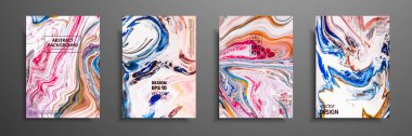 Soyut resim, modaya uygun bir arka plan olarak kullanılan duvar kağıtları, posterler, kartları, davetiyeleri, Web siteleri için. Modern sanat. Mermer etkisi resim. Karışık mavi, kırmızı ve pembe boyalar.