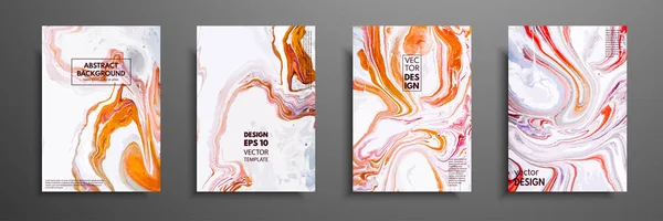 Kreative trendige Karten. abstrakte Malvorlagen mit Platz für Ihren Text. Fluidkunst. einsetzbar für Designcover, Präsentation, Einladung, Flyer, Geschäftsberichte, Poster und Visitenkarten. — Stockvektor