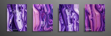El akrilik ev yapımı doku tarafından yapılan kart koleksiyonunu çekilmiş. Sıvı renkli doku. Sanat sıvı. Soyut resim şablonları. Tasarım afiş, poster, kapak, davet, afiş, broşür, el ilanı için
