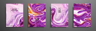 El akrilik ev yapımı doku tarafından yapılan kart koleksiyonunu çekilmiş. Sıvı renkli doku. Sanat sıvı. Soyut resim şablonları. Tasarım afiş, poster, kapak, davet, afiş, broşür, el ilanı için