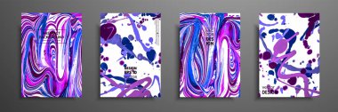 El akrilik ev yapımı doku tarafından yapılan kart koleksiyonunu çekilmiş. Sıvı renkli doku. Sanat sıvı. Soyut resim şablonları. Tasarım afiş, poster, kapak, davet, afiş, broşür, el ilanı için