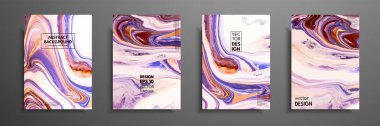 Evrensel vektör kart dizisini. Sıvı mermer doku. Renkli tasarım davet, afiş, broşür, poster, afiş, el ilanı için. Sanatsal tasarım kapakları. Yaratıcı sıvı renk arka planlar