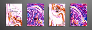 Soyut resim, modaya uygun bir arka plan olarak kullanılan duvar kağıtları, posterler, kartları, davetiyeleri, Web siteleri için. Modern sanat. Mermer etkisi resim. Karışık mavi, mor ve kırmızı boyalar
