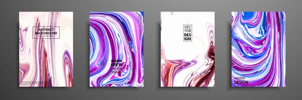 Mixture of acrylic paints. Liquid marble texture. Fluid art. Applicable for design cover, presentation, invitation, flyer, annual report, poster and business card, desing packaging. Modern artwork. — Stock Vector