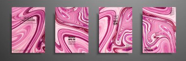 Evrensel vektör kart dizisini. Sıvı mermer doku. Renkli tasarım davet, afiş, broşür, poster, afiş, el ilanı için. Sanatsal tasarım kapakları. Yaratıcı sıvı renk arka planlar